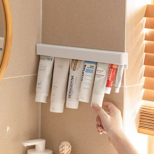 no-drill toothpaste tube holder for bathroom organization