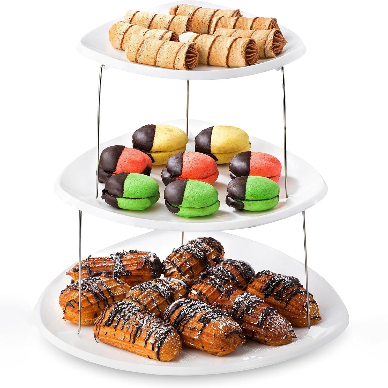 3-tier foldable serving tray for kitchen and parties