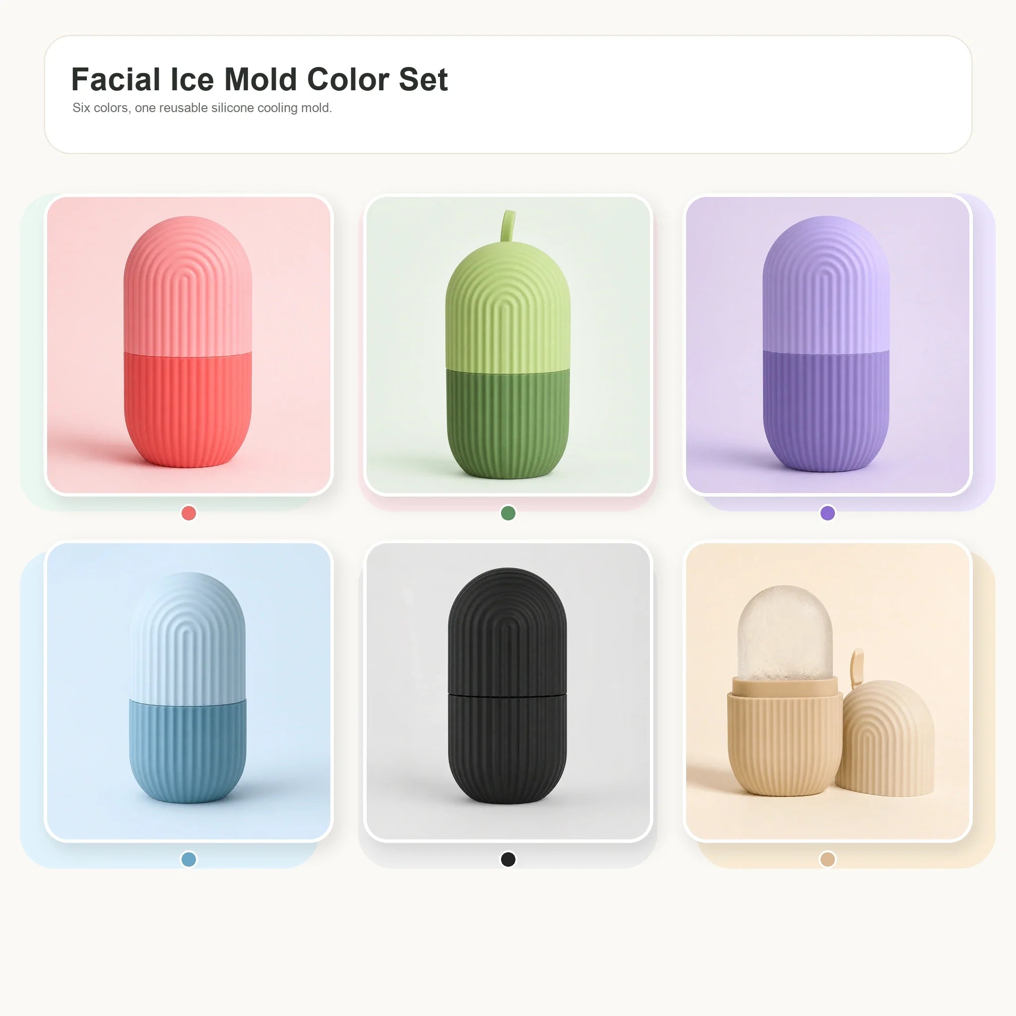 silicone facial ice cube tray for skincare and face massage
