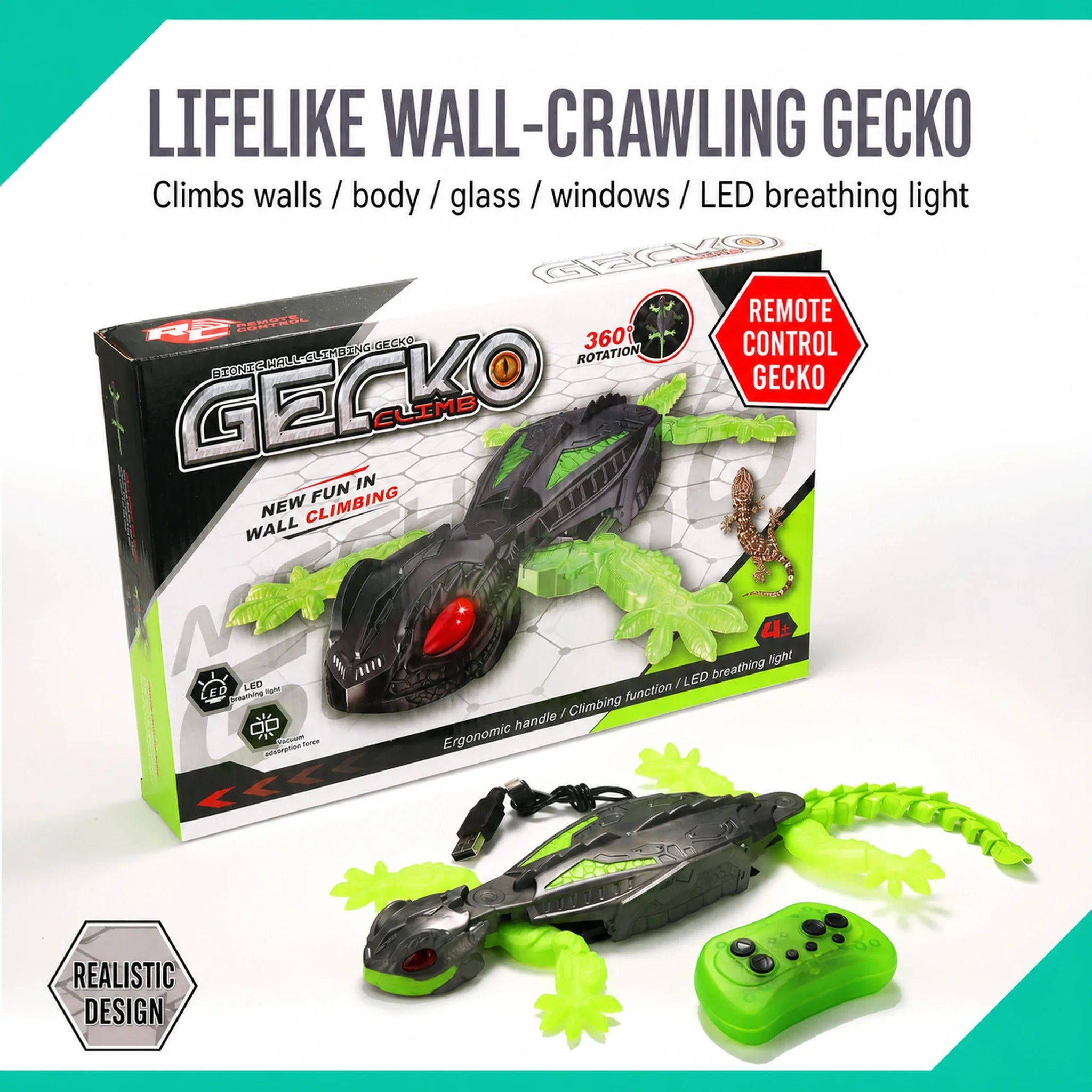 Rechargeable RC Climbing Gecko Prank Toy