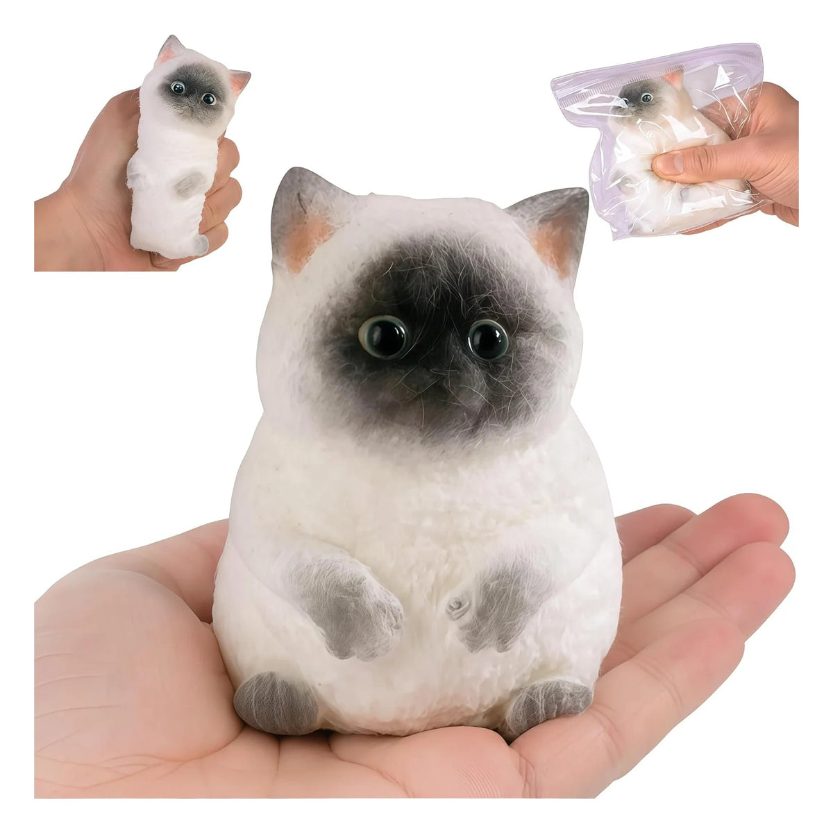 realistic cat squishy stress relief toy