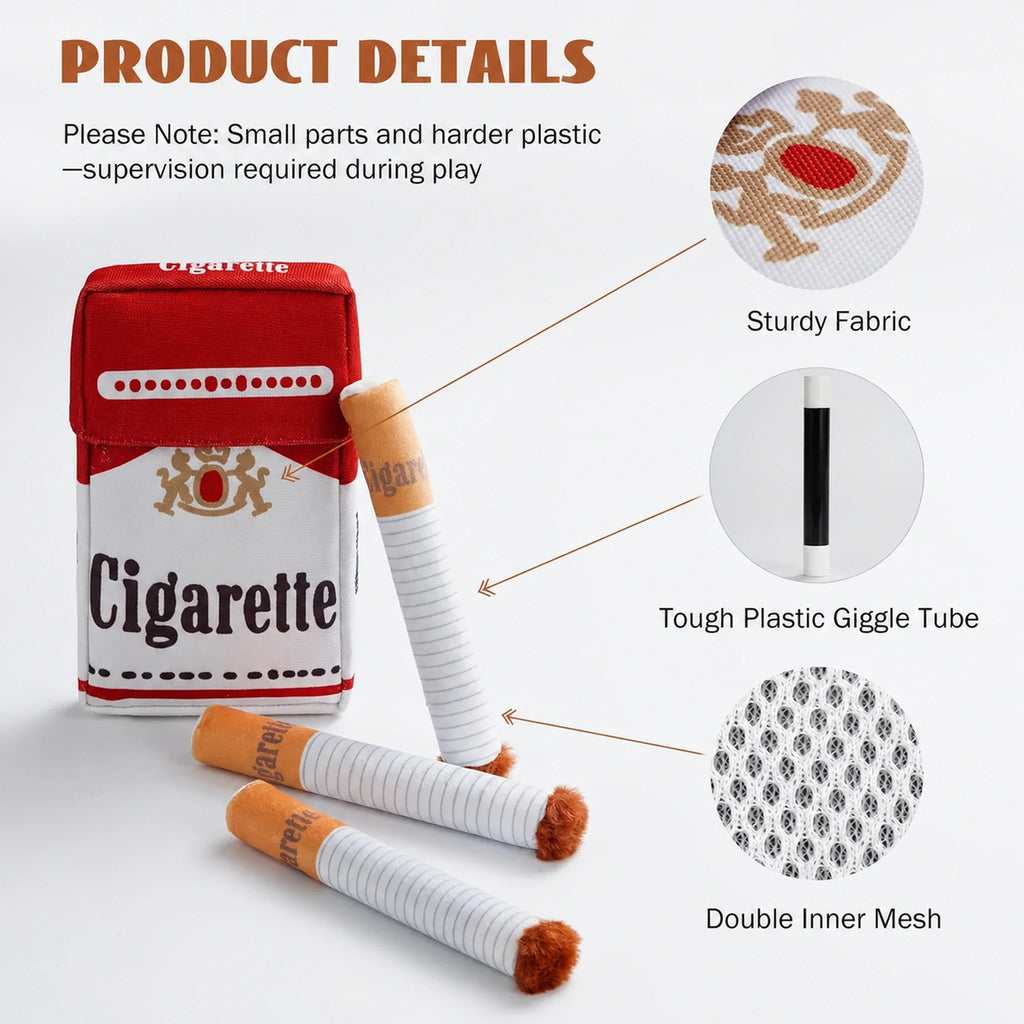 Realistic Cigarette Squeaky Pet Toy