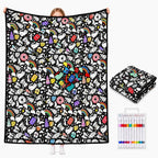 DIY creative coloring blanket for kids and family