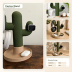 cactus headphone and watch stand for desk organization