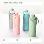 portable foldable silicone water bottle for travel and outdoor use
