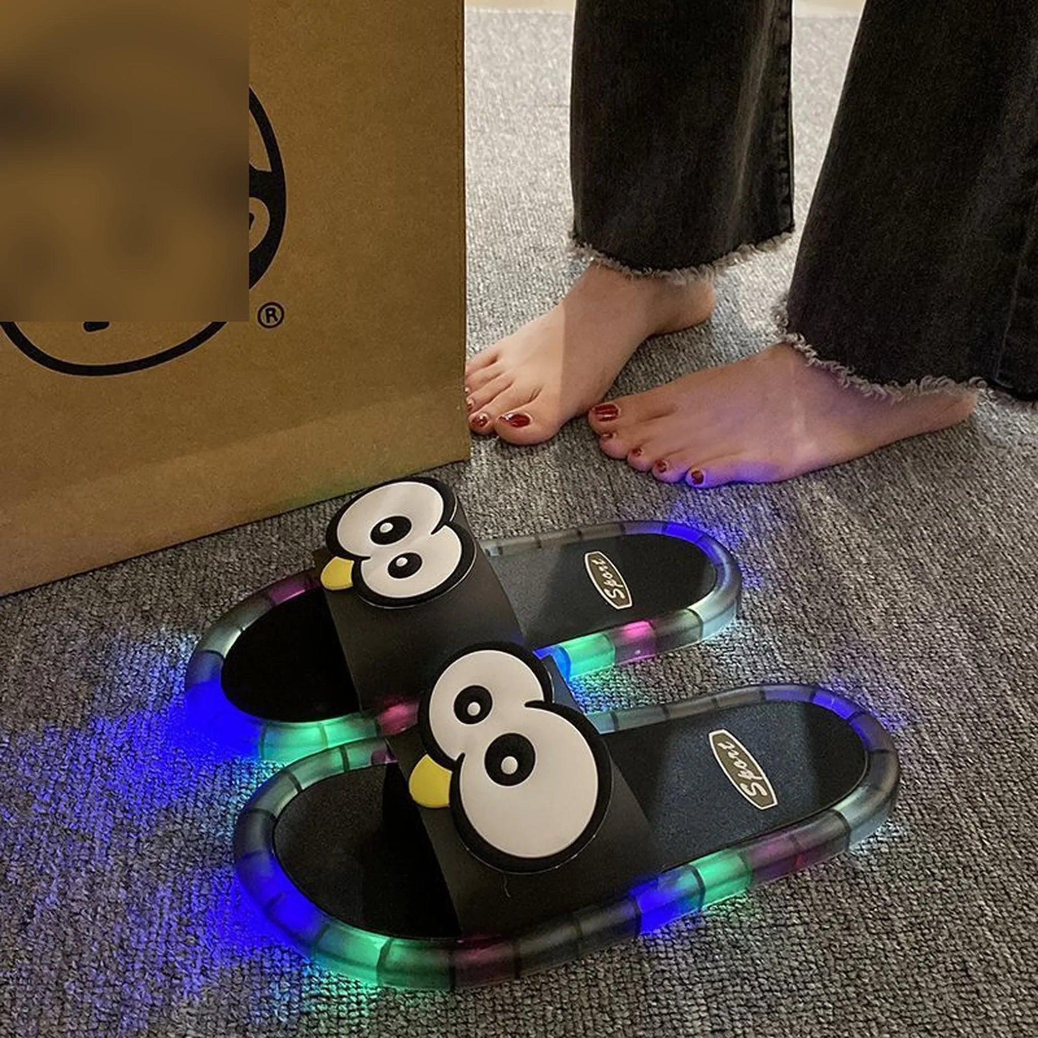 Unisex Light-Up Sensor Slippers