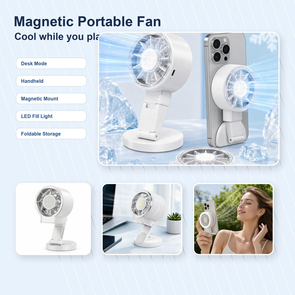 Mini Magnetic Foldable Phone Fan