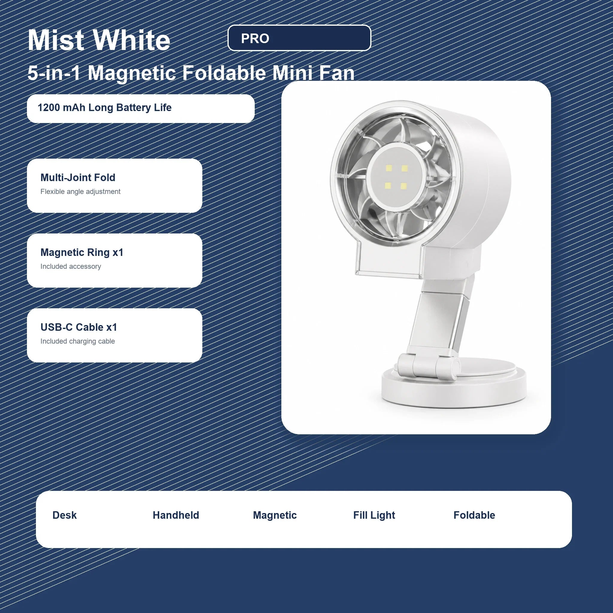 Mini Magnetic Foldable Phone Fan